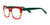 Di Valdi DVO8240 Eyeglasses | Size 53 / Red With Lines & Green Temple