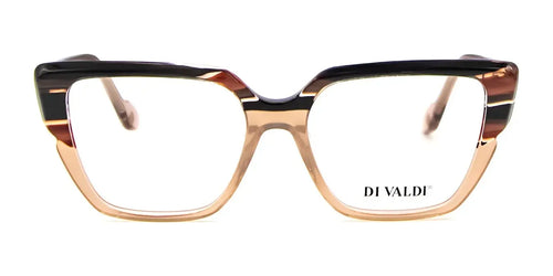 Di Valdi DVO8247 Eyeglasses / Size 51 / Clear Brown & Top Demi Brown