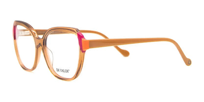 Di Valdi DVO8250 Eyeglasses Clear Pink & Skin Color Temples