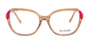 Di Valdi DVO8250 Eyeglasses | Size 54 / Clear Pink & Skin Color Temples