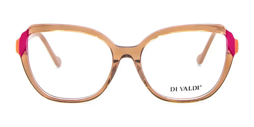 Di Valdi DVO8250 Eyeglasses / Size 54 / Clear Pink & Skin Color Temples