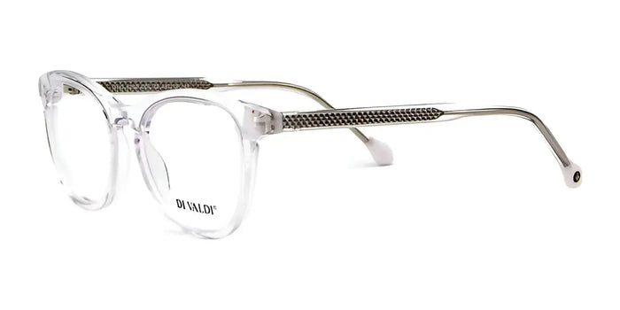 Di Valdi DVO8252 Eyeglasses | Size 49 / Transparent & White End Tips