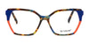 Di Valdi DVO8274 Eyeglasses | Size 54 / Blue Turq & Demi Red