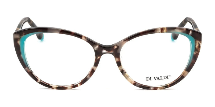 Di Valdi DVO8159 Eyeglasses | Size 51 / Demi Brown & Turquoise