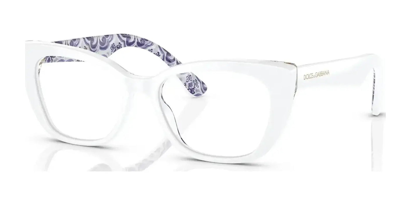 Dolce&Gabbana DX3357 Eyeglasses White On Blue Maiolica