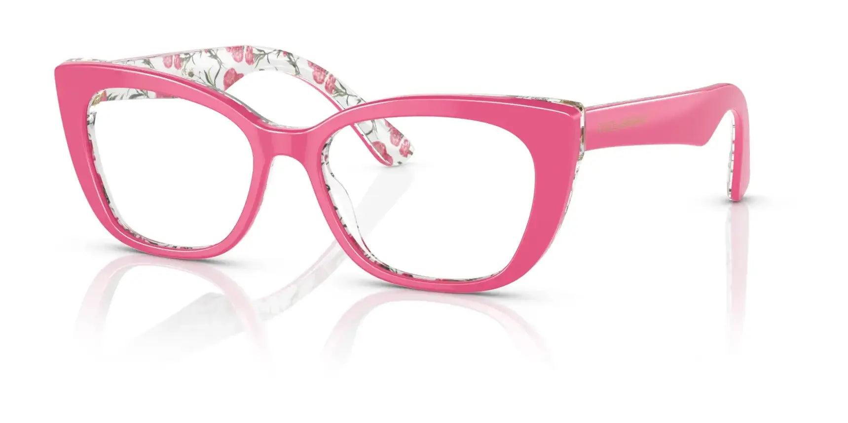 Dolce&Gabbana DX3357 Eyeglasses Pink On Pink Flowers