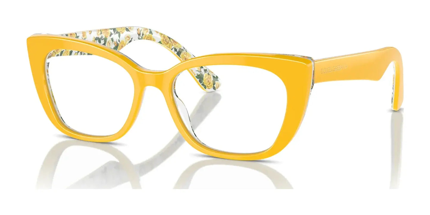 Dolce&Gabbana DX3357 Eyeglasses Yellow On Yellow Roses