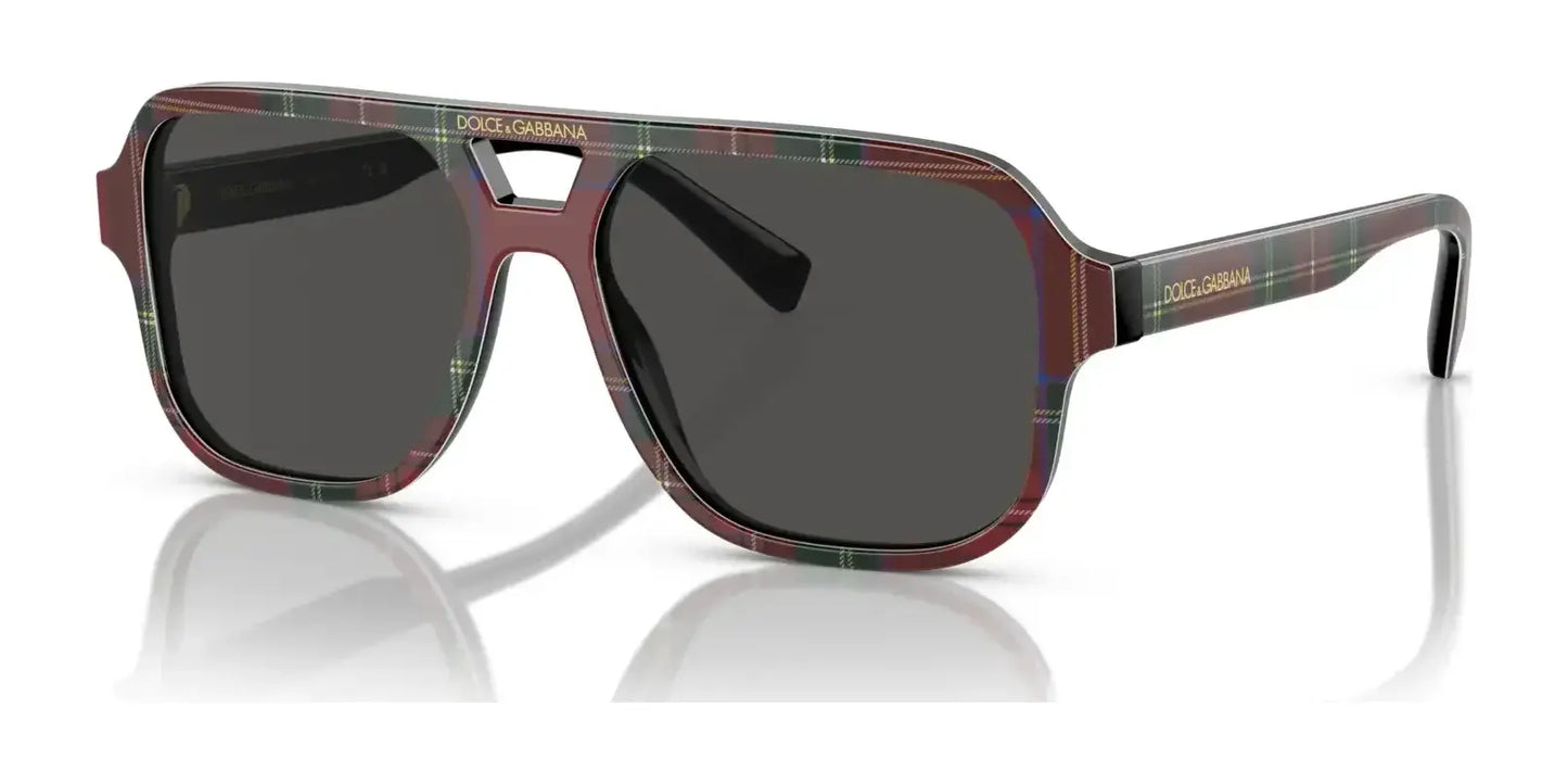 Dolce&Gabbana DX4003 Sunglasses Red Tartan / Dark Grey