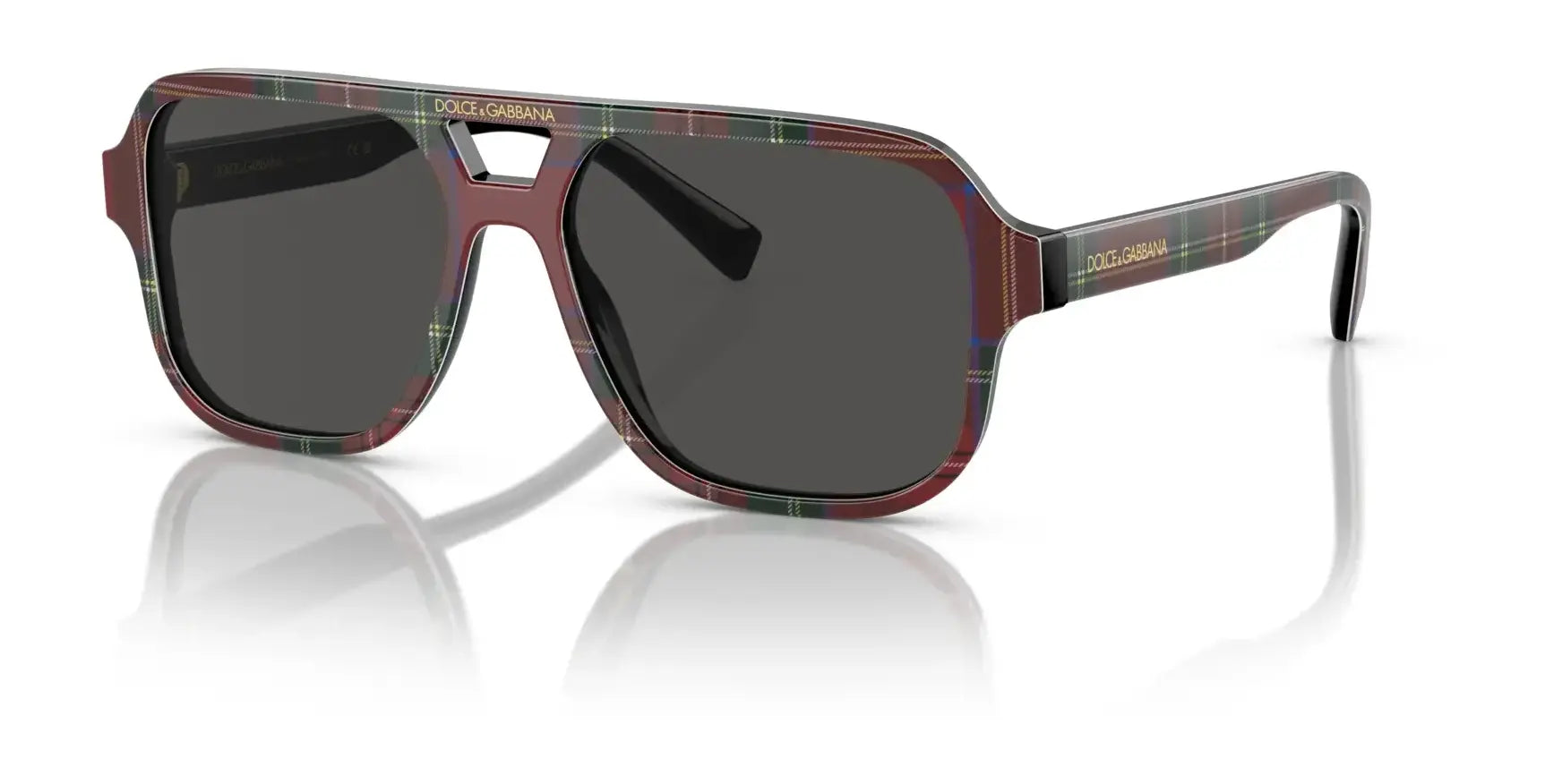 Dolce&Gabbana DX4003 Sunglasses Red Tartan / Dark Grey