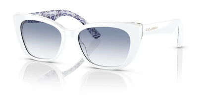 Dolce&Gabbana DX4427 Sunglasses White On Blue Maiolica / Clear Gradient Light Blue