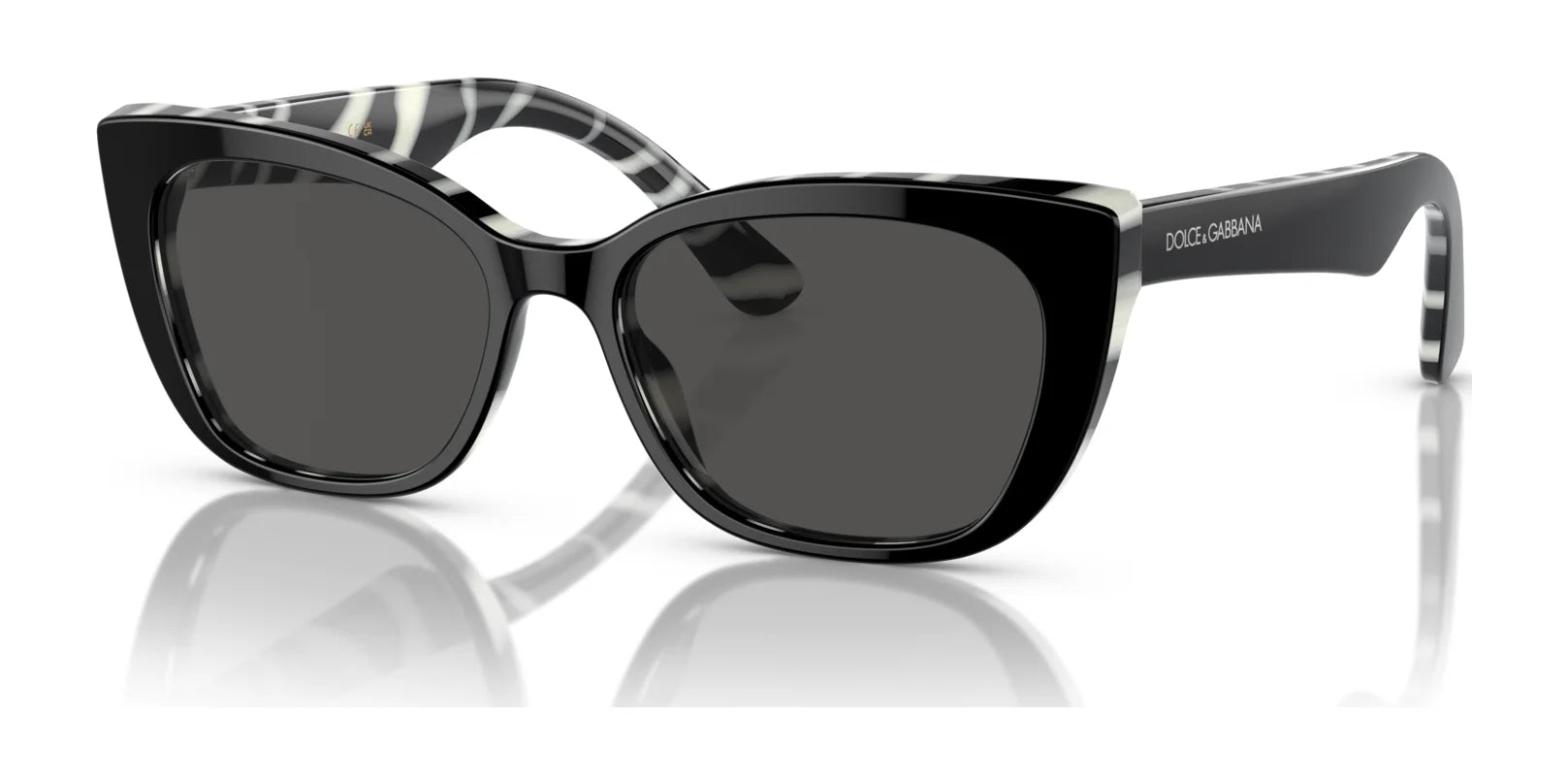 Dolce&Gabbana DX4427 Sunglasses Black On Zebra / Dark Grey