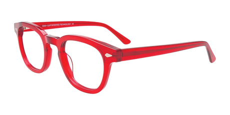 Easy3Clip EC654 Eyeglasses with Clip-on Sunglasses Transparent Red