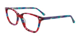 Easy3Clip EC697 Eyeglasses with Clip-on Sunglasses Red & Pink Tortoise & Teal