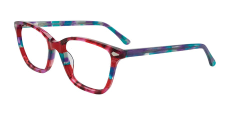 Easy3Clip EC697 Eyeglasses with Clip-on Sunglasses Red & Pink Tortoise & Teal