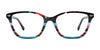 Easy3Clip EC697 Eyeglasses with Clip-on Sunglasses | Size 51 / Red & Black & Teal