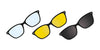 Easy3Clip EC697 Eyeglasses with Clip-on Sunglasses | Size 51 / 3 Clips (Color №030)