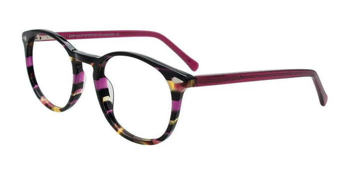 Easy3Clip EC698 Eyeglasses with Clip-on Sunglasses | Size 48 / Purple & Tortoise