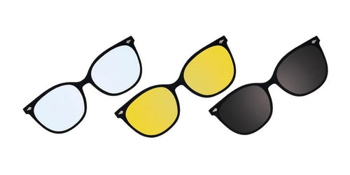 Easy3Clip EC699 Eyeglasses with Clip-on Sunglasses / Size 53 / Blue Tortoise