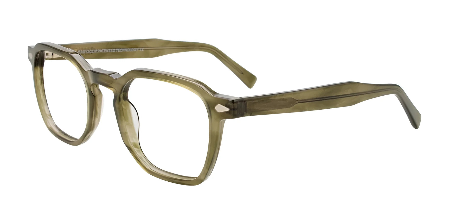 Easy3Clip EC701 Eyeglasses with Clip-on Sunglasses Khaki Havana