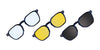Easy3Clip EC701 Eyeglasses with Clip-on Sunglasses | Size 48 / 3 Clips (Color №050)