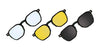 Easy3Clip EC701 Eyeglasses with Clip-on Sunglasses | Size 48 / 3 Clips (Color №060)