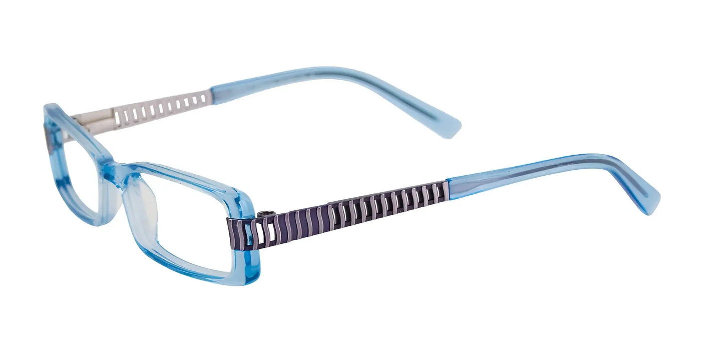 EasyClip EC185 Eyeglasses with Clip-on Sunglasses Clear Blue