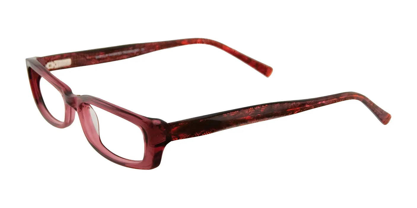 EasyClip EC195 Eyeglasses with Clip-on Sunglasses Clear Red