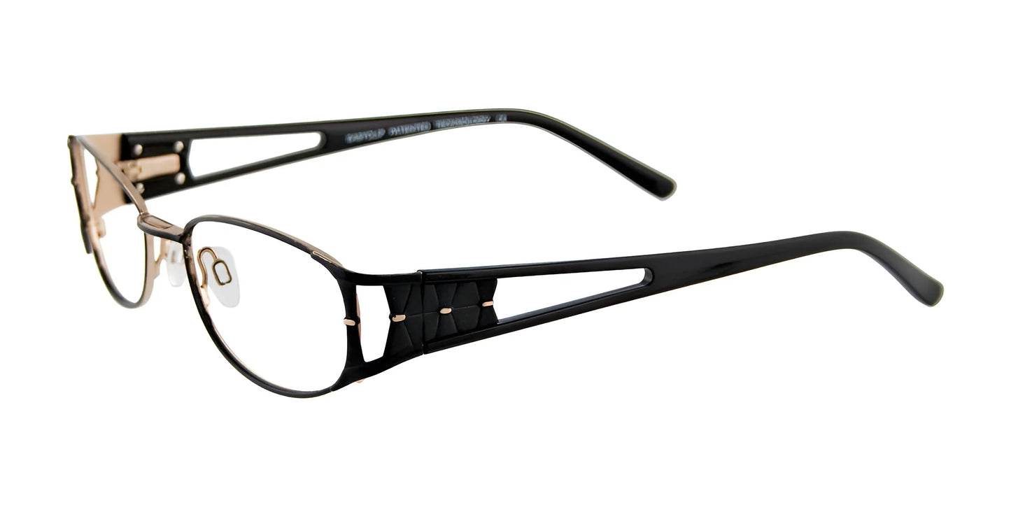 EasyClip EC244 Eyeglasses with Clip-on Sunglasses Satin Black & Gold