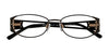 EasyClip EC244 Eyeglasses with Clip-on Sunglasses | Size 51 / Satin Black & Gold