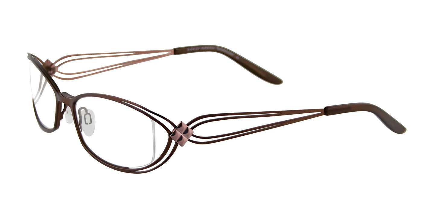 EasyClip EC246 Eyeglasses with Clip-on Sunglasses Satin Chocolate & Pink