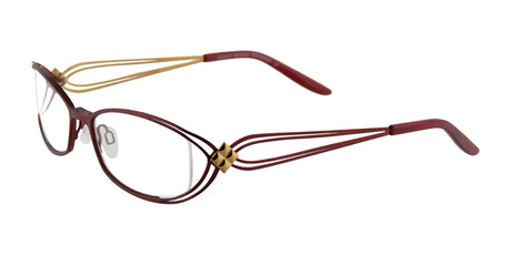 EasyClip EC246 Eyeglasses with Clip-on Sunglasses Matt Dark Red & Gold