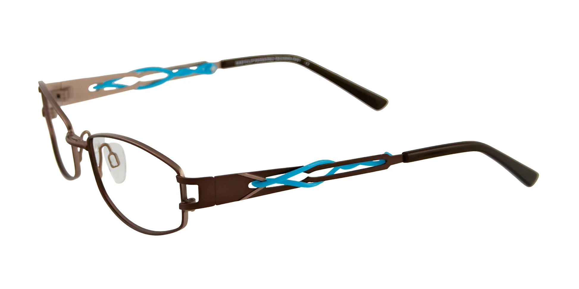 EasyClip EC250 Eyeglasses with Clip-on Sunglasses Satin Dark Brown