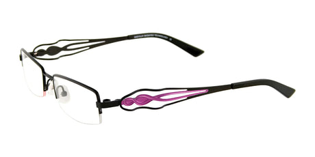 EasyClip EC252 Eyeglasses with Clip-on Sunglasses Satin Black & Pink