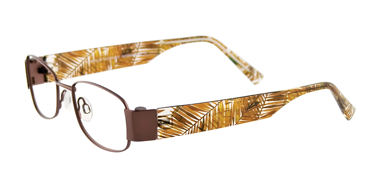 EasyClip EC253 Eyeglasses with Clip-on Sunglasses Satin Brown