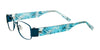 EasyClip EC253 Eyeglasses with Clip-on Sunglasses | Size 47 / Satin Turquoise