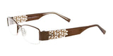 EasyClip EC254 Eyeglasses with Clip-on Sunglasses Satin Brown