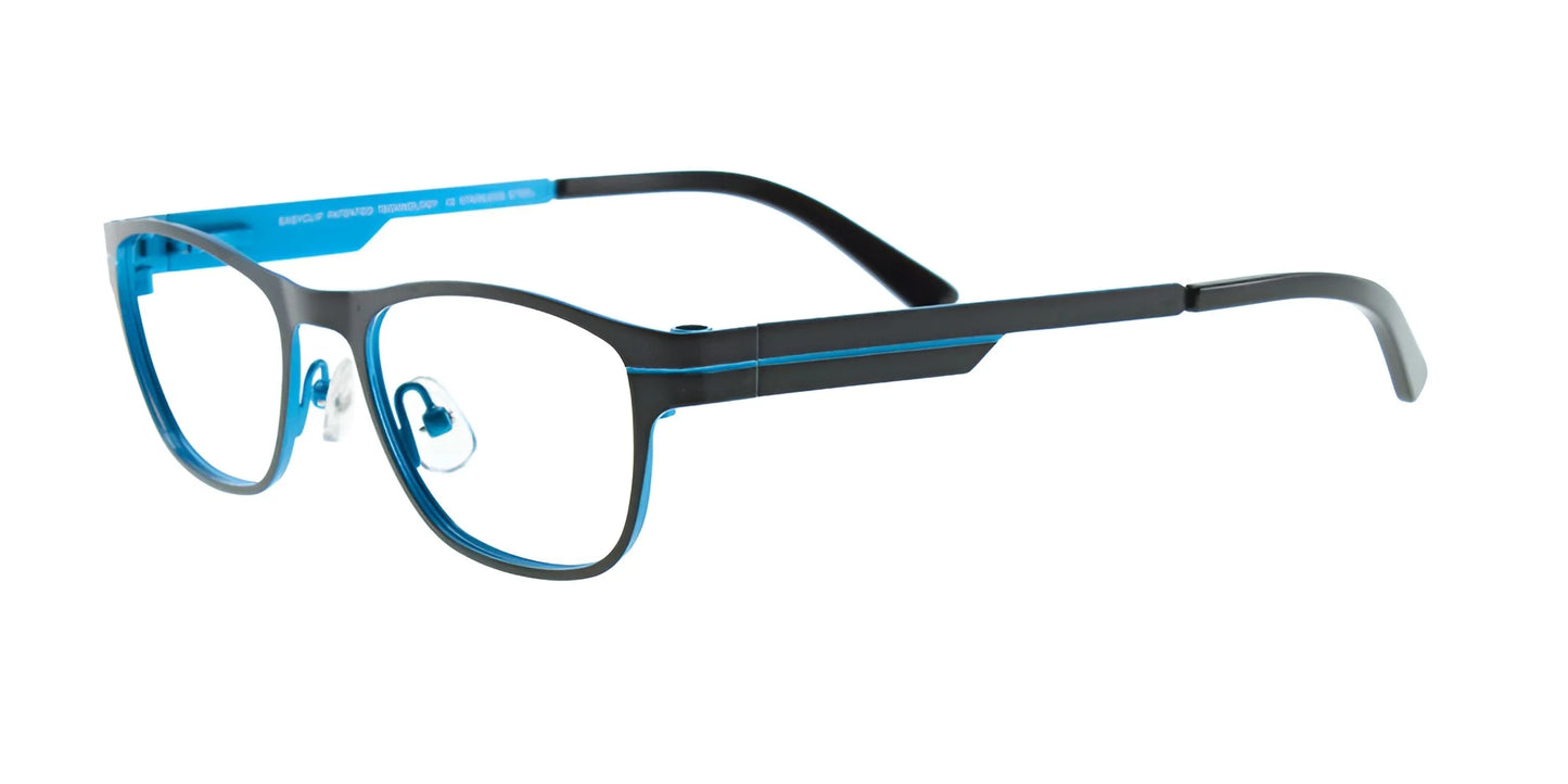 EasyClip EC269 Eyeglasses with Clip-on Sunglasses Matt Black & Blue