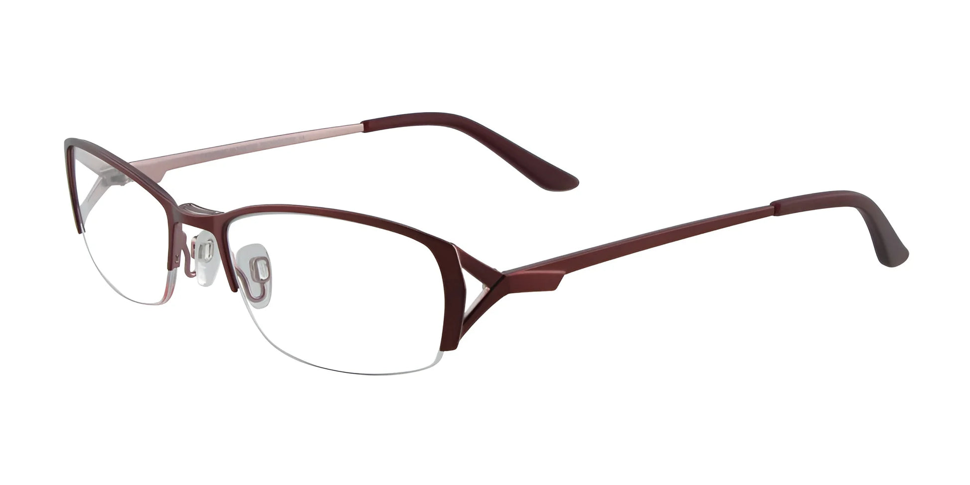 EasyClip EC281 Eyeglasses with Clip-on Sunglasses Satin Burgandy