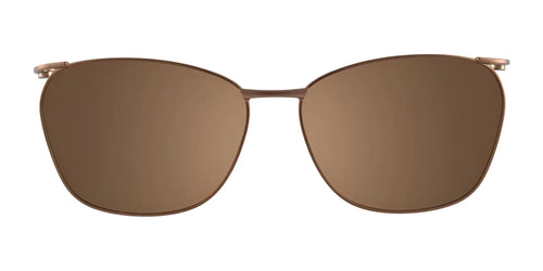 EasyClip EC288 Eyeglasses with Clip-on Sunglasses / Size 49 / Satin Brown & Black & Red & Orange