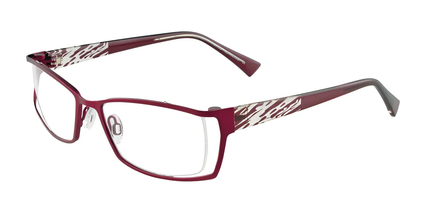 EasyClip EC289 Eyeglasses with Clip-on Sunglasses Satin Dark Red