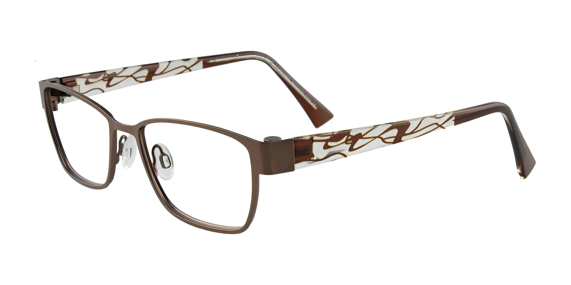 EasyClip EC292 Eyeglasses with Clip-on Sunglasses Satin Brown