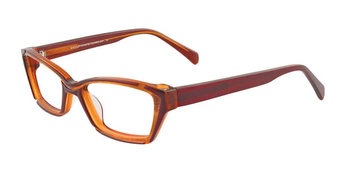 EasyClip EC293 Eyeglasses with Clip-on Sunglasses / Size 51 / Caramel & Red