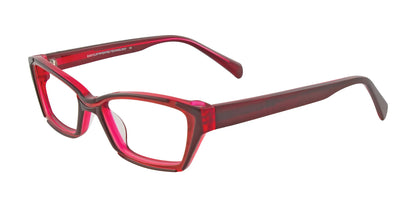 EasyClip EC293 Eyeglasses with Clip-on Sunglasses Salmon & Cranberry