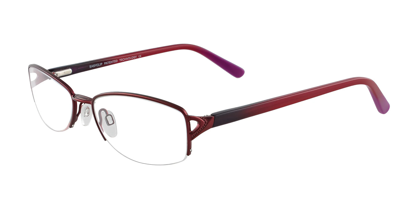 EasyClip EC294 Eyeglasses with Clip-on Sunglasses Satin Red