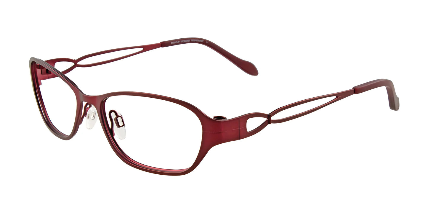 EasyClip EC302 Eyeglasses with Clip-on Sunglasses Matt Dark Red