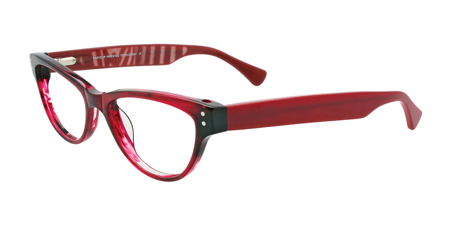 EasyClip EC312 Eyeglasses with Clip-on Sunglasses Crystal Red