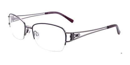 EasyClip EC322 Eyeglasses with Clip-on Sunglasses Satin Dark Purple & Onyx