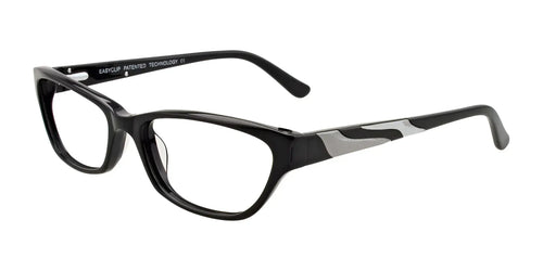 EasyClip EC324 Eyeglasses with Clip-on Sunglasses / Size 53 / Black & Silver