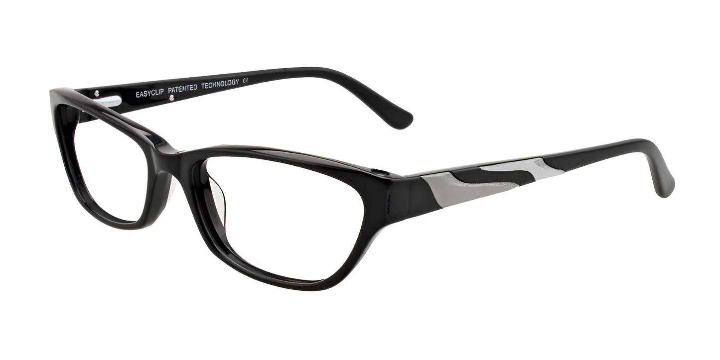 EasyClip EC324 Eyeglasses with Clip-on Sunglasses Black & Silver