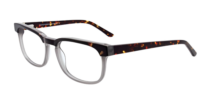 EasyClip EC333 Eyeglasses with Clip-on Sunglasses | Size 53 / Tortoise & Grey